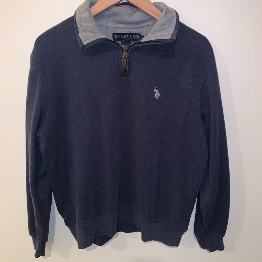 Polo - 1/4 pull over - blue, grey - S - Used